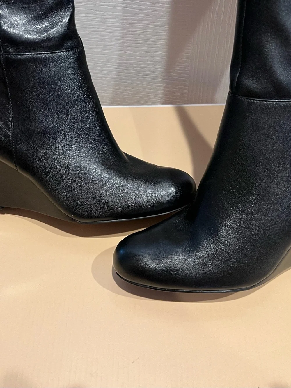 Michael Kors Black Over-the-Knee Wedge Boots